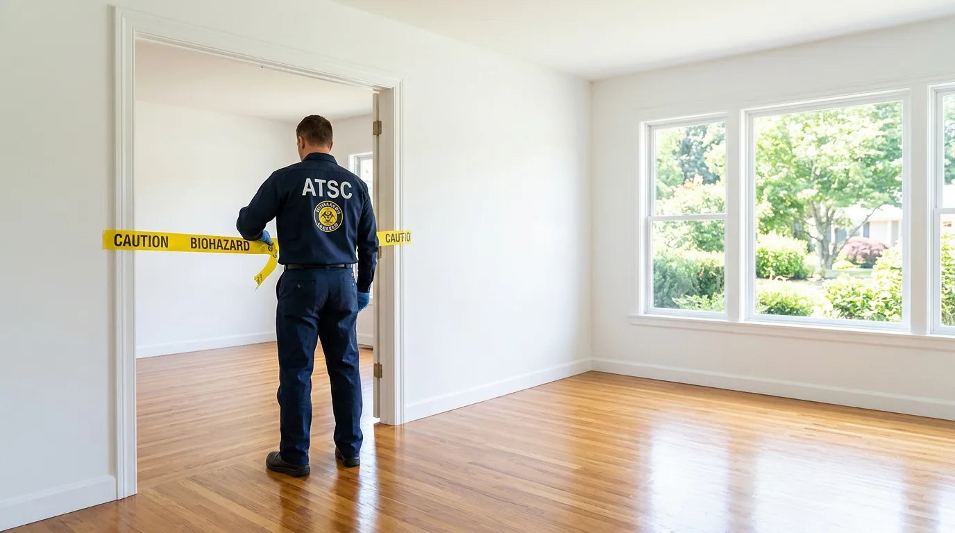 Certified biohazard cleanup crew performing Decomposition Cleanup in Gustine